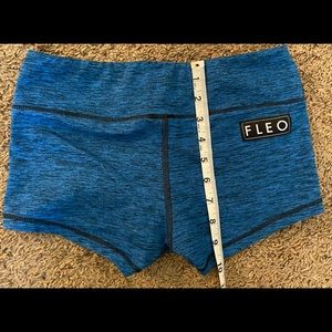 Blue Fleo small workout booty shorts
